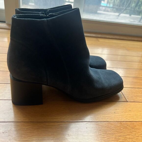 NWB White Mountain Blue Suede Block Heel Winter Booties Sz 9.5 - Picture 7 of 8